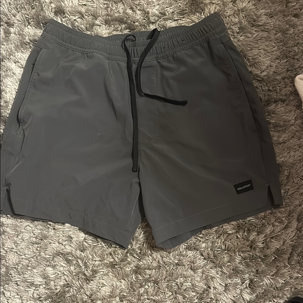 Hollister Charcoal Drawstring Shorts